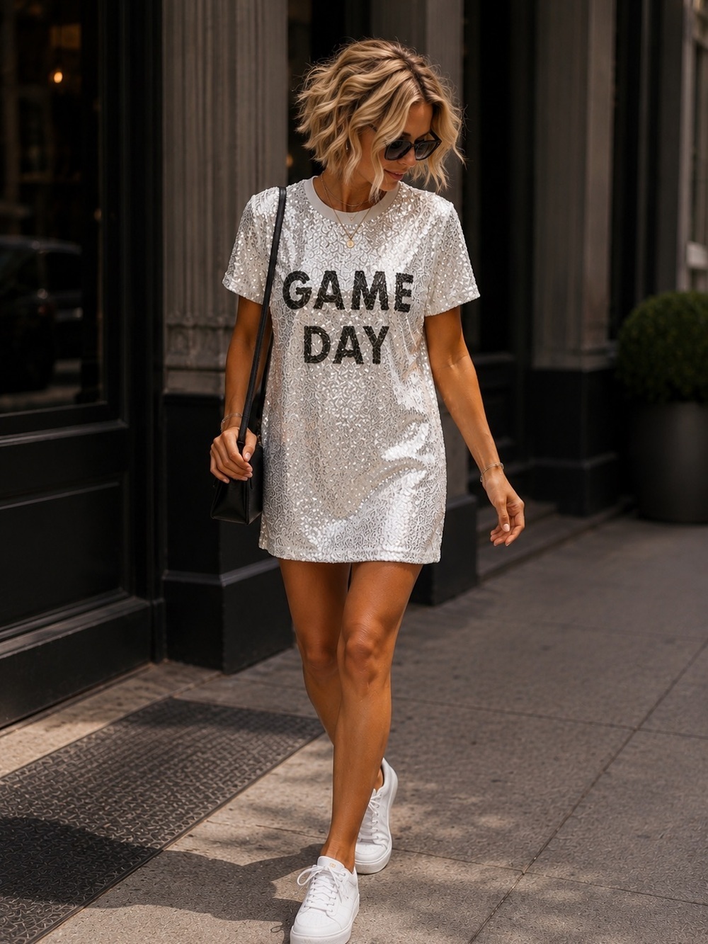 Why Dress Sequined Game Day One Size NWT